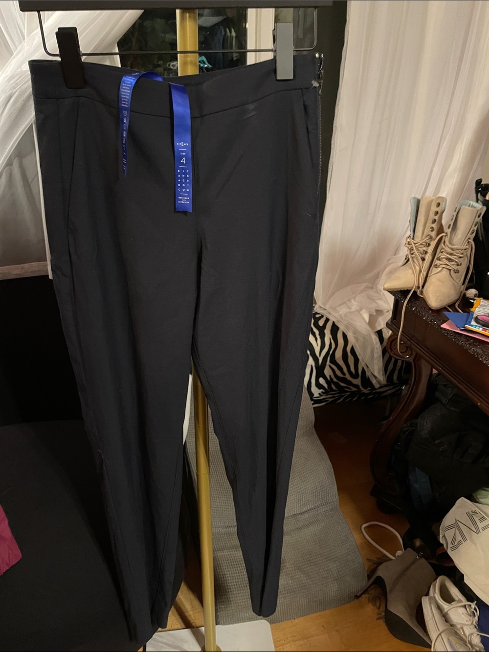 Kit and Ace Women's Navy Dress Pants - Slim Tapered